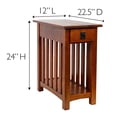 thumbnail image 3 of Leick Home 8202 Mission Impeccable End Table with Drawer, Made with Solid Wood, Narrow Side Table for Living Room, Bedroom, Medium Oak Finish, 3 of 12