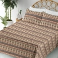 thumbnail image 3 of Ambesonne Ethnic Fitted & Flat Sheet with Sham 3 Pcs Set, Traditional Chevron Arrow, Twin XL, Dark Cocoa Redwood, 3 of 5