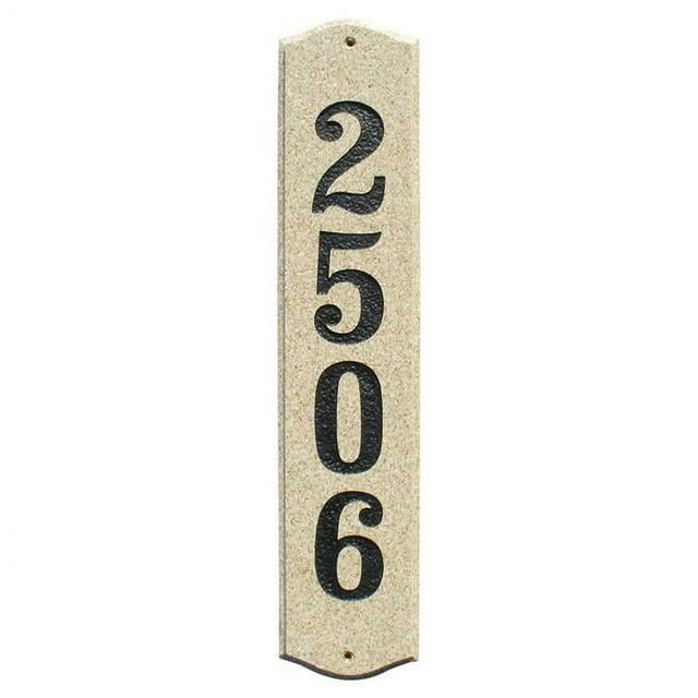 QualArc WEX-4719-SP 4.5 in. Wexford Vertical Sand Granite Polished Stone Color Solid Granite Address Plaque