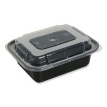Food Container with Lid, 12 oz, 5.78 x 4.52 x 2.24, Black/Clear, Plastic, 150/Carton | Bundle of 2 Cartons