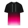 thumbnail image 3 of DDAPJ pyju Short Sleeve Hooded T-Shirts for Men Cotton Blend Hoodie Shirts Lightweight Drawstring Workout Tees Summer Pullover Hoodies Hot Pink L, 3 of 5