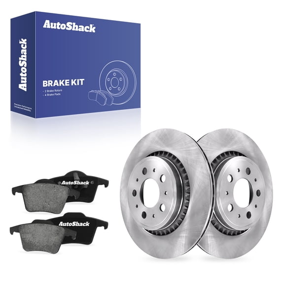 AutoShack Rear Vented Brake Rotors   Ceramic Pads 6-PC Brake Kit Replacement for 2003-2014 Volvo XC90 12.13" (308 mm)