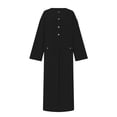 thumbnail image 4 of Ceisia Men's Loose Fit Round Neck Buttoned Long Cotton Robe | Casual Home & Outdoor Wear Gifts, 4 of 9