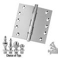 thumbnail image 2 of EMBASSY Door Hinge 5 x 5 Solid Brass Polished Chrome with Flat Tips, 2 of 7