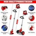 thumbnail image 4 of Electric Weed Wacker Cordless, 4 in 1 Lawn Mower Grass Edger with 2 Pcs 2000mAh Batteries Powered & Detachable Wheels, Foldable and Lightweight Grass Trimmer/Brush Cutter, 4 of 11