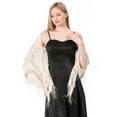 thumbnail image 2 of Dalrosia Triangle Lace Shawls and Wraps for Evening Dresses with Tassels for Evening Party Mesh Wedding Shawls, 2 of 6
