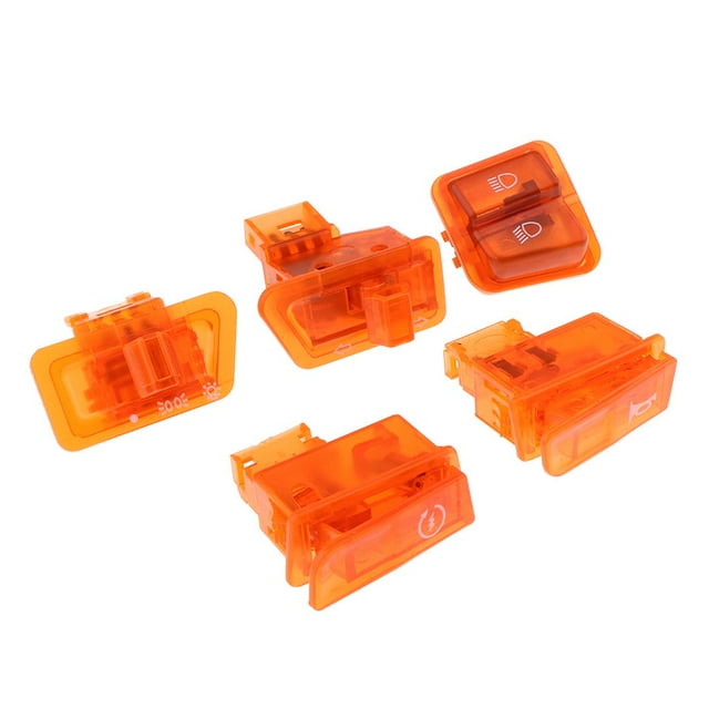 Interruptor de botón de encendido y apagado Baoblaze Motocicleta Cinco kits de interruptores naranja