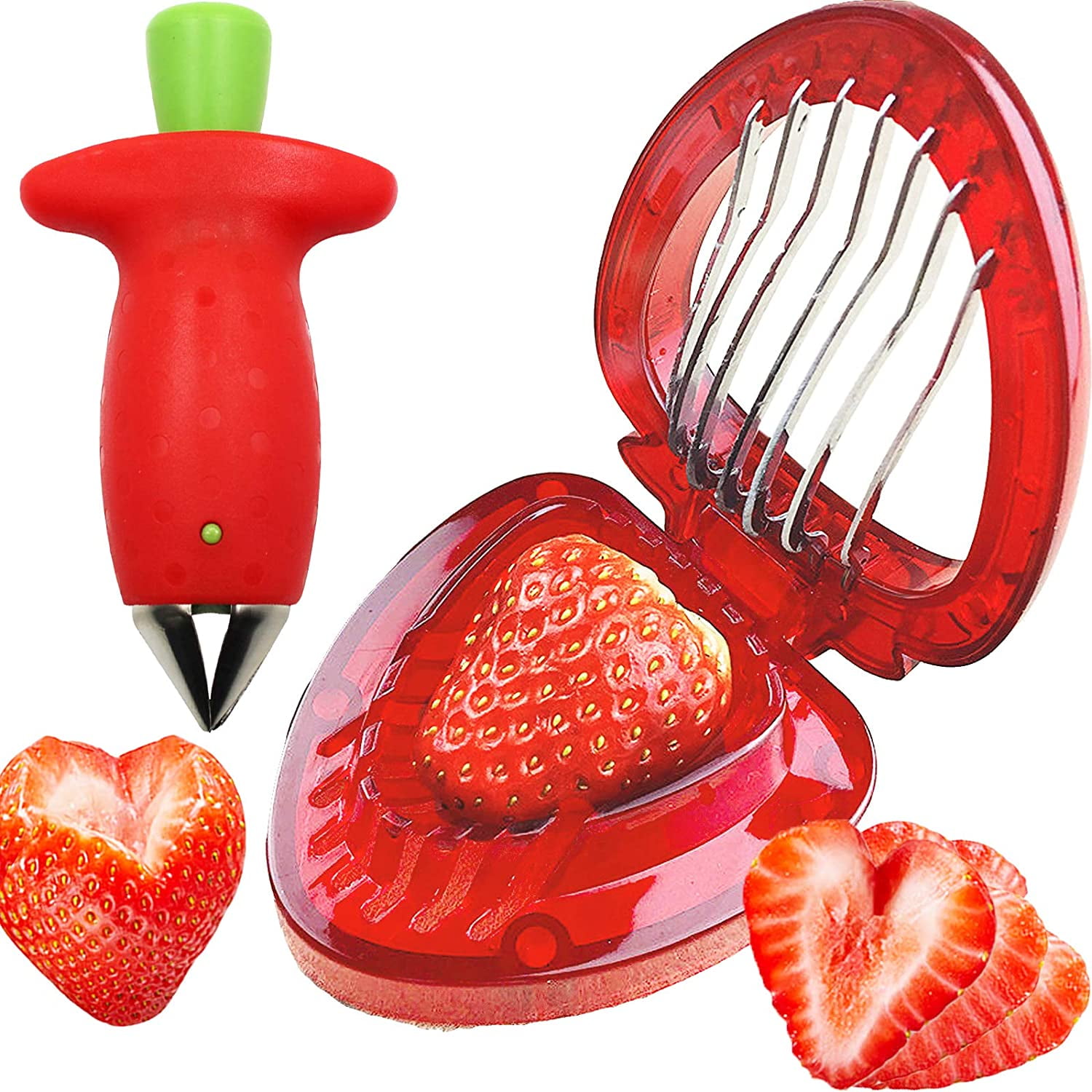 Harupink Fruit Slicer Tool Stainless Steel Strawberry Cutter with Sharp  Blade Small Portable Strawberry Pedicle Remover Household Kitchen Gadgets  for