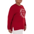 thumbnail image 4 of Holiday Time Women's Plus Size Super Soft Festive Pullover Sweatshirt, 4 of 6