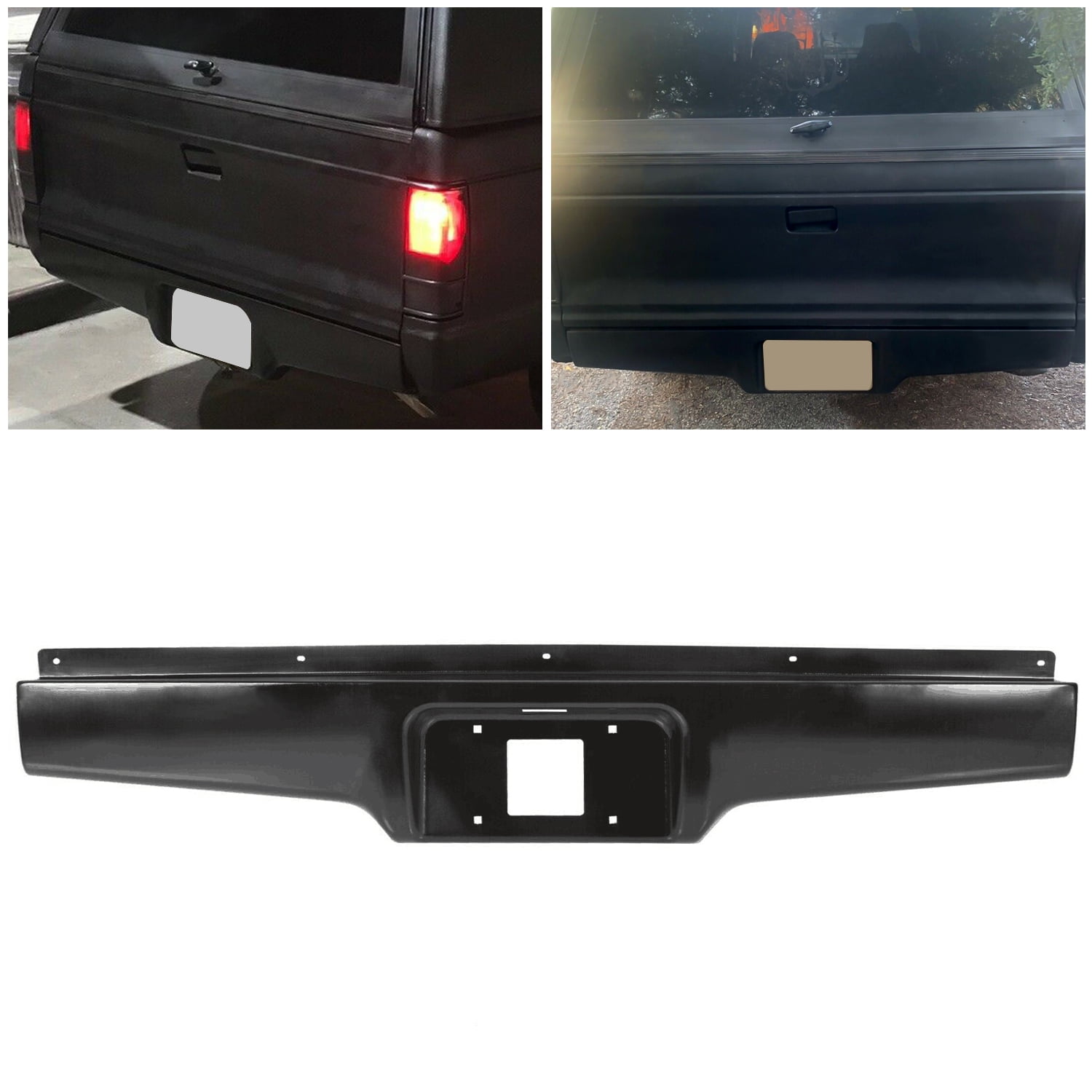 ECOTRIC for 1982-1993 Chevy S10 GMC S15 Sonoma Pickup Rear Steel Bumper Roll Pan 