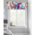thumbnail image 4 of Curtain Valance for WindowsWatercolor Abstract Ocean Animal Octopus Kitchen Valances Rod Pocket Short Curtains,Colorful Painting Artwork Window Treatment Panel for Living Room Bathroom Bedroom, 4 of 8
