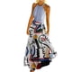 thumbnail image 2 of ICHUANYI Clearance Fashion Casual Summer Sleeveless Round Neck Printing Dress Halter Neck Zipper Women's Dress Long Pleated Dresses(Light Blue, L) ICHUANYI WER2023081400400, 2 of 8