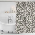 thumbnail image 4 of Sage Green Leaf Waterproof Fabric Shower Curtain,Vintage Farmhouse Boho Pastoral Tribal Waterproof Fabric Shower Curtain for Bathroom Curtains Bathtubs Shower Curtains with 12 Hooks Standard 72x72, 4 of 8