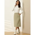 thumbnail image 3 of DARING DIVA Women's Pencil Skirt with High Waist and Split Back 2XL Khaki, 3 of 5