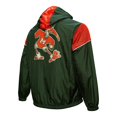 thumbnail image 7 of Men's Mitchell & Ness Green Miami Hurricanes Anorak Vintage Logo Half-Zip Hoodie Jacket, 7 of 7