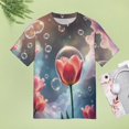 thumbnail image 5 of Tulip T-Shirts Casual T-Shirt Short Sleeve Women Trendy Tshirt Beach Custom Tops, 5 of 5