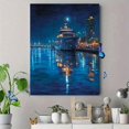thumbnail image 4 of UXIEQU Night Yacht Harbor Ocean View Canvas Wall Art Print 15.75x11.81 Inches, 4 of 8