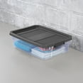 thumbnail image 4 of Sterilite Stackable Storage Bin, 40 Quart Durable Clear Plastic Underbed Storage Container with Latch Lid, Dark Gray, 4 of 15