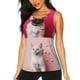 thumbnail image 1 of Balery Colorful Dog Cat Collage Camiseta sin mangas estampada ligera para mujer, tops de entrenamiento sin mangas, camisetas de yoga transpirables de secado rápido.-Large, 1 of 7