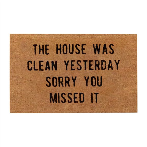 Hewann Indoor Outdoor Rugs House Was Clean Yesterday Doormat - Funny Welcome Mat for Home Entrance - Durable Polyester Indoor/Outdoor Rug Housewarming Gifts