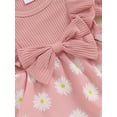 thumbnail image 6 of JYYYBF Infant Baby Girl Romper Dress Daisy Print Short Sleeve Round Neck Jumpsuit with Bow Headband, 6 of 6