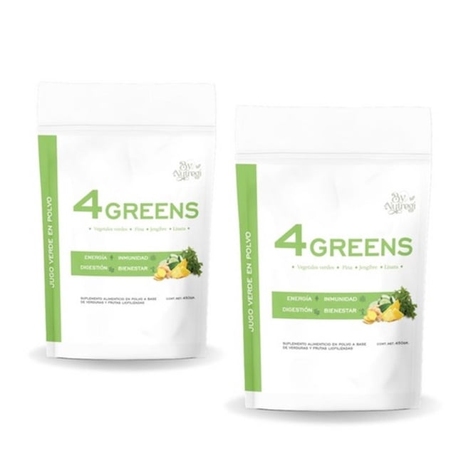 4 Greens Jugo Verde Mezcla en Polvo Superfoods Pack 2 blanco PACK 2