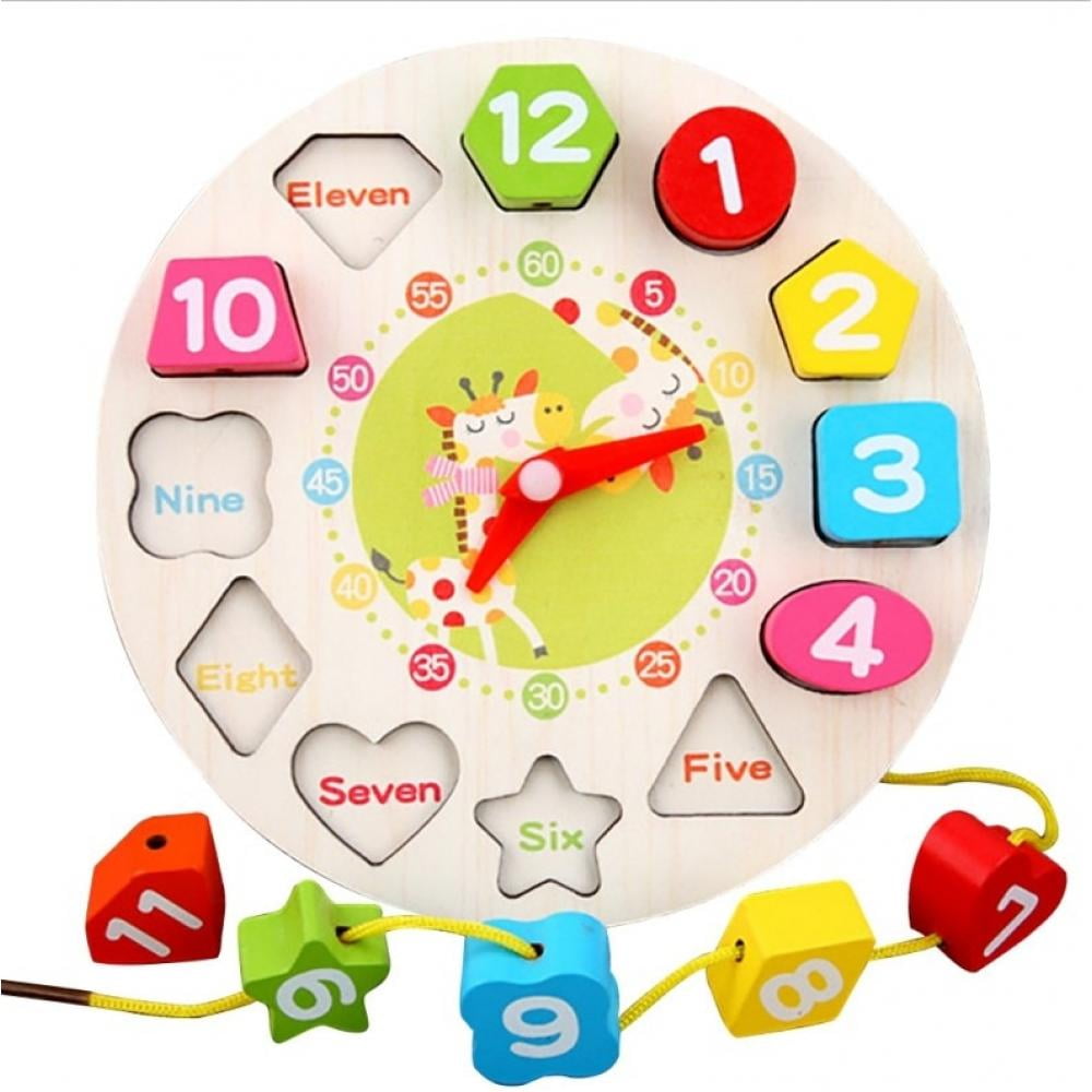 Cute Plastic Cognition Clock Baby Kids Early Learning Preschool Educational Toys 