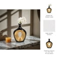 thumbnail image 6 of Modern Ceramic Vase with Hollow Center for Home Decor - Flower Vase for Living Room, Dining Table, and Office Desk - Decorative House Accent for Bedroom Nightstand Decor - 14", Black & Gold, 6 of 14