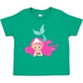 thumbnail image 3 of Inktastic Cute Mermaid, Pink Hair, Green Tail Girls Toddler T-Shirt, 3 of 5