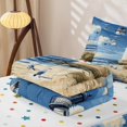 thumbnail image 5 of Erosebridal Vintage Beach Lighthouse Zipper Full Size Comforter Sets with Fitted Sheet and 2 Pillowcases for Girls Boys, Seagull Sand Ocean Zipper Bedding Set, Polkadot Reversible, 4-Piece, 5 of 7