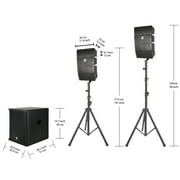 4000W P.M.P.O PRORECK CLUB 3500 15-inch 2.1 CHANNEL DJ/Powered PA Speaker System Combo Set 6x4-inch Line Array Speakers and 1x15-inch Subwoofers BT for Large Parties