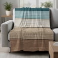 thumbnail image 2 of Teal Brown Blanket Soft Cozy Warm Throw Blanket for Couch, Plush Fuzzy Flannel Fleece Blankets for Sofa, Farmhouse Vintage Abstract Wooden Grain Bed Blankets Lightweight Gifts for Women, 40"x50", 2 of 9