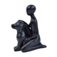 thumbnail image 3 of Figura decorativa de hombre con perro para estante, 10x6,5x13,3 cm, ideal para dueños de mascotas. Negro, 3 of 9