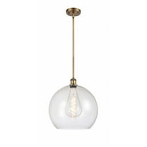 516-1S-WPC-G124-14 Innovations Lighting Athens 1 Light 14" Pendant Brushed Brass/Seedy