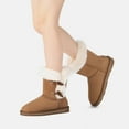 thumbnail image 2 of EVER AU Women Stork Horn Toggle button Short Boots - Chestnut, 2 of 11