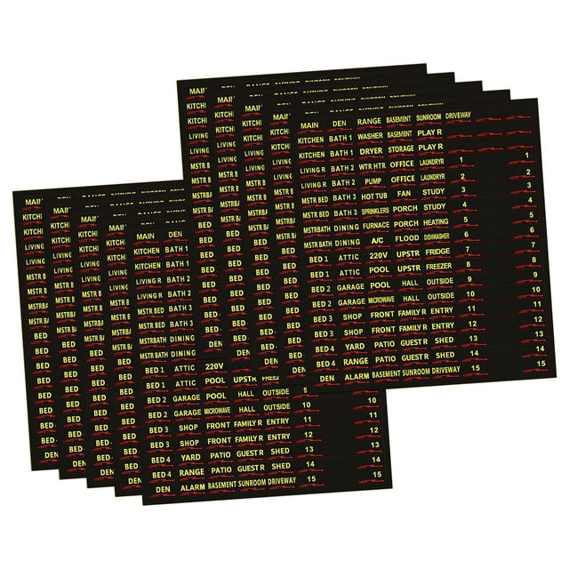 Etiquetas Impermeables Resistentes a la intemperie Etiquetas para paneles eléctricos Etiquetas para cajas de interruptores Fusibles Negro
