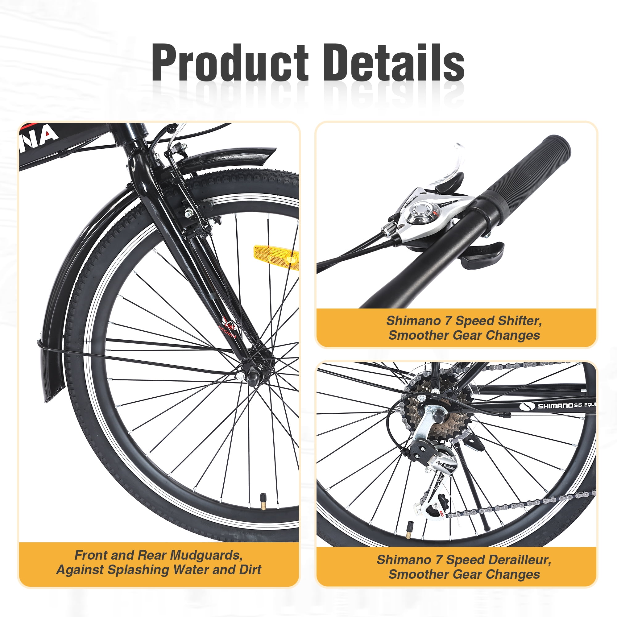 Zukka 24 inch Folding Bike for Adults, 7 Speed Shimano Gears