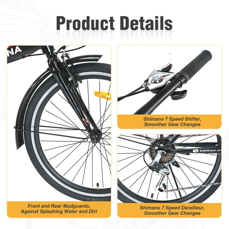Zukka 24 inch Folding Bike for Adults, 7 Speed Shimano Gears