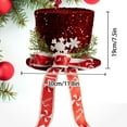 thumbnail image 3 of HCTSHG Christmas Tree Topper Hat, Large Red Sequins Top Hat with Bow Ribbon and Snowflake, for Xmas Tree, Snowman Desktop, Holiday Home Decor, 3 of 9