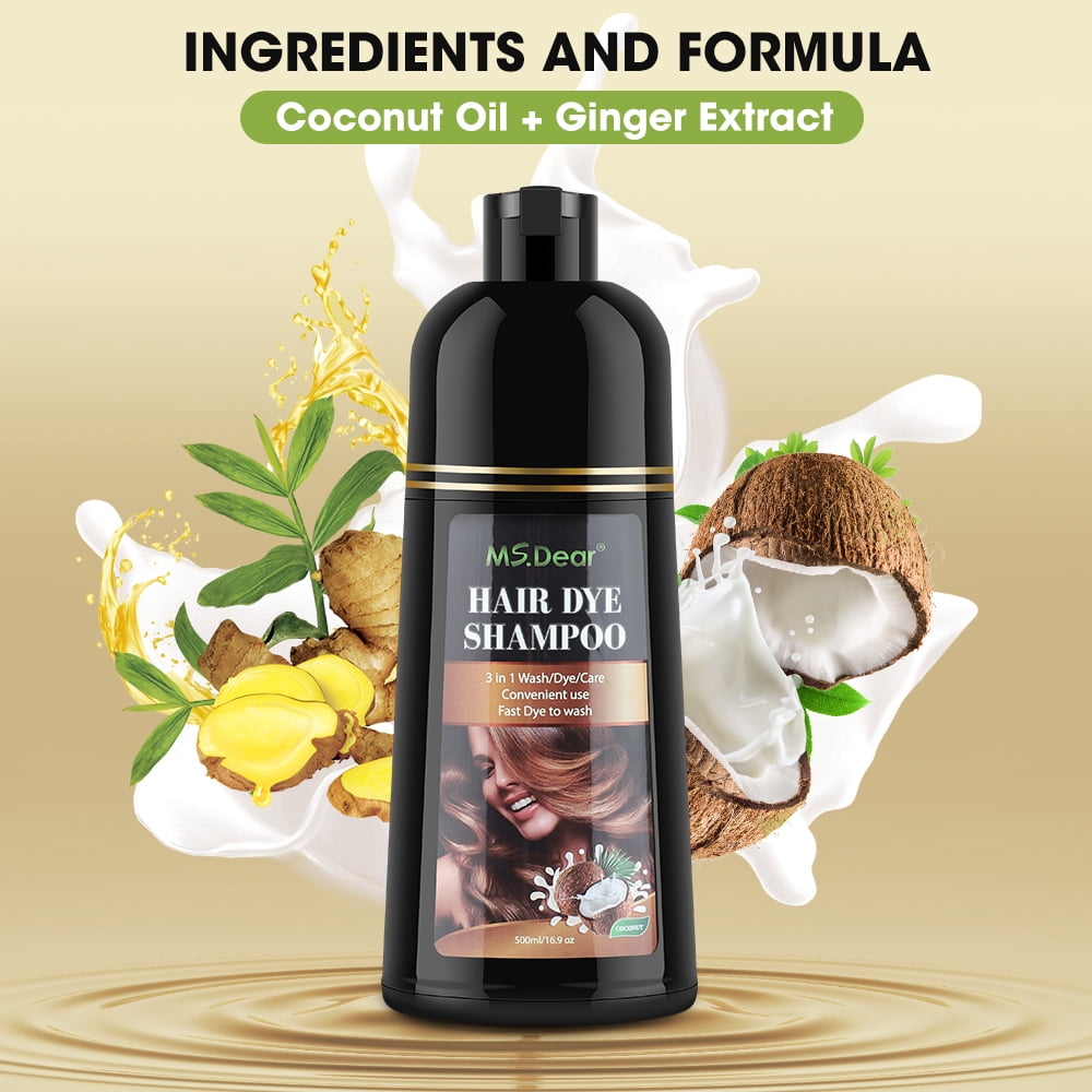 Hair Color Shampoo for Gray Hair, Magic Hair Dye Shampoo, Colors Hair in Minutes, Long Lasting 3 in 1 Hair Color, 400ml Coffee