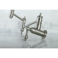 thumbnail image 3 of Kingston Brass KS3108AL Restoration Wall Mount Pot Filler Kitchen Faucet, Brushed Nickel, 3 of 5
