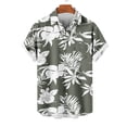thumbnail image 5 of Mens Manga Corta Botón Abajo Camisas Gira Cuello Impresión Casual Blusa, Camisas de Verano para Hombre, 5 of 5