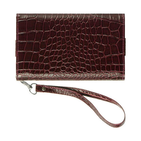 Clutch Wallet Phone Case Croc Embossed Veg leather for iPhone Xs Xr X