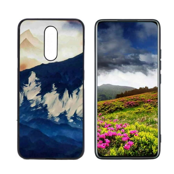 Compatible with LG K12 Plus Phone Case, Mountains-11 Case Men Women, Flexible Silicone Shockproof Case for LG K12 Plus