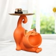 thumbnail image 3 of Lucky Cat Estatua Joyería Baratija Bandeja Novedad Ornamento Decorativo Artesanía Organizador de escritorio Caja de almacenamiento para Oficina Sala Naranja Macarena Titular de la llave de la estatua, 3 of 8