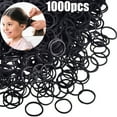 thumbnail image 2 of Silicone Hair Ties for Babies Mini Rubber Bands Soft Elastic Bands Small Tiny Black Rubber Bands For Kids Hair Braids Hair Wedding Hairstyle (1000 Pieces Black) Gifts for Friends Women, 2 of 8