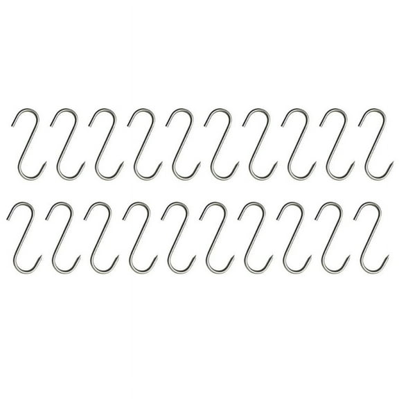 WINDLAND 20 Pcs Stainless Steel Butcher's Hook with for Sharp Tip for Butcher Shop For Kitchen Hot And Cold Smoking Practical Hoo