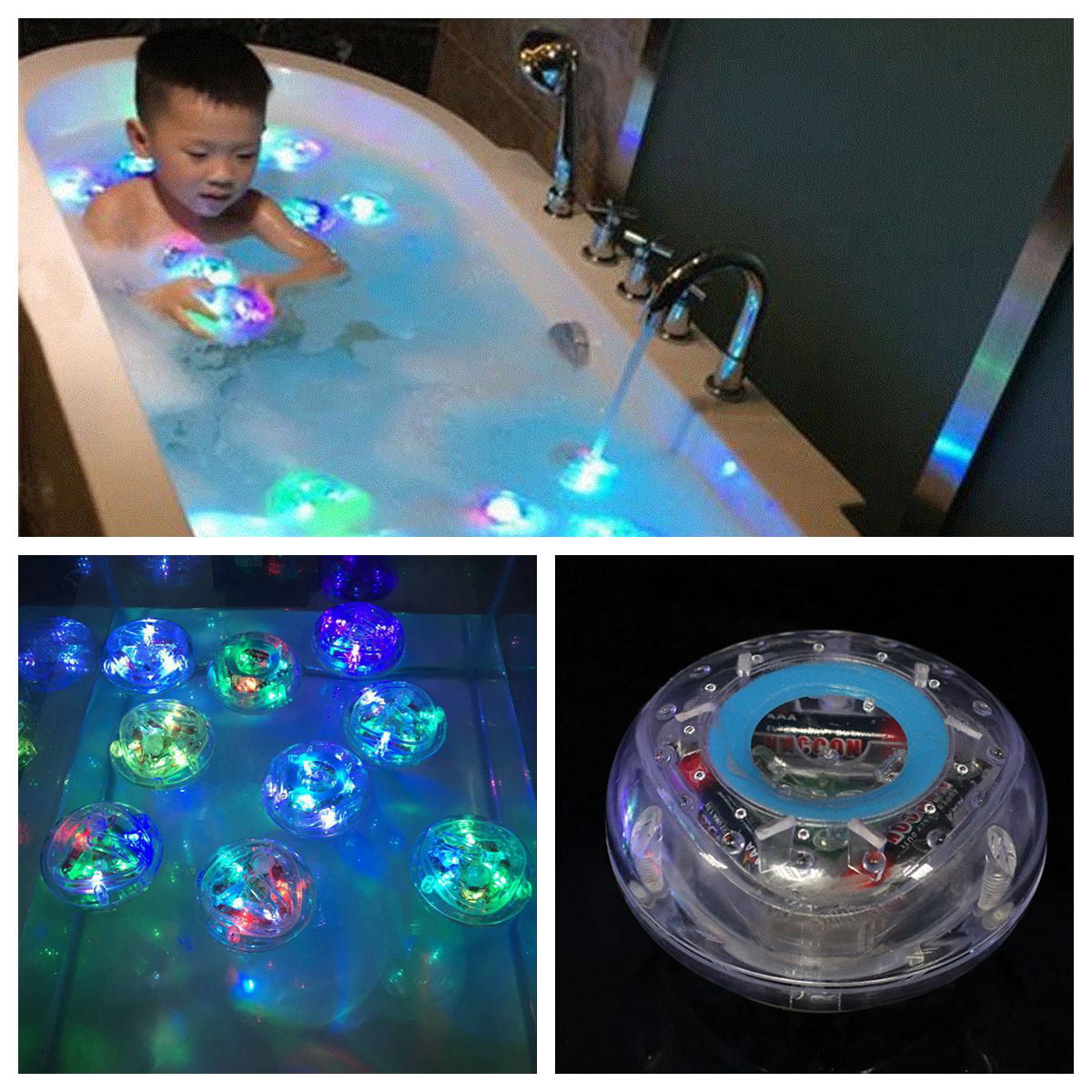 Kids Baby Toys Bathroom LED Light Color Changing Waterproof Bath Time For Fun 