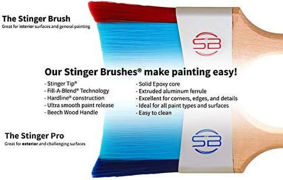 Stinger Brush Professional 3 Inch Interior Angle Paint Brush