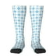 thumbnail image 1 of Balery Blue and White Squares Calcetines novedosos Calcetines deportivos Calcetines hasta la rodilla Calcetines de algodón Calcetines originales y geniales, 1 of 6